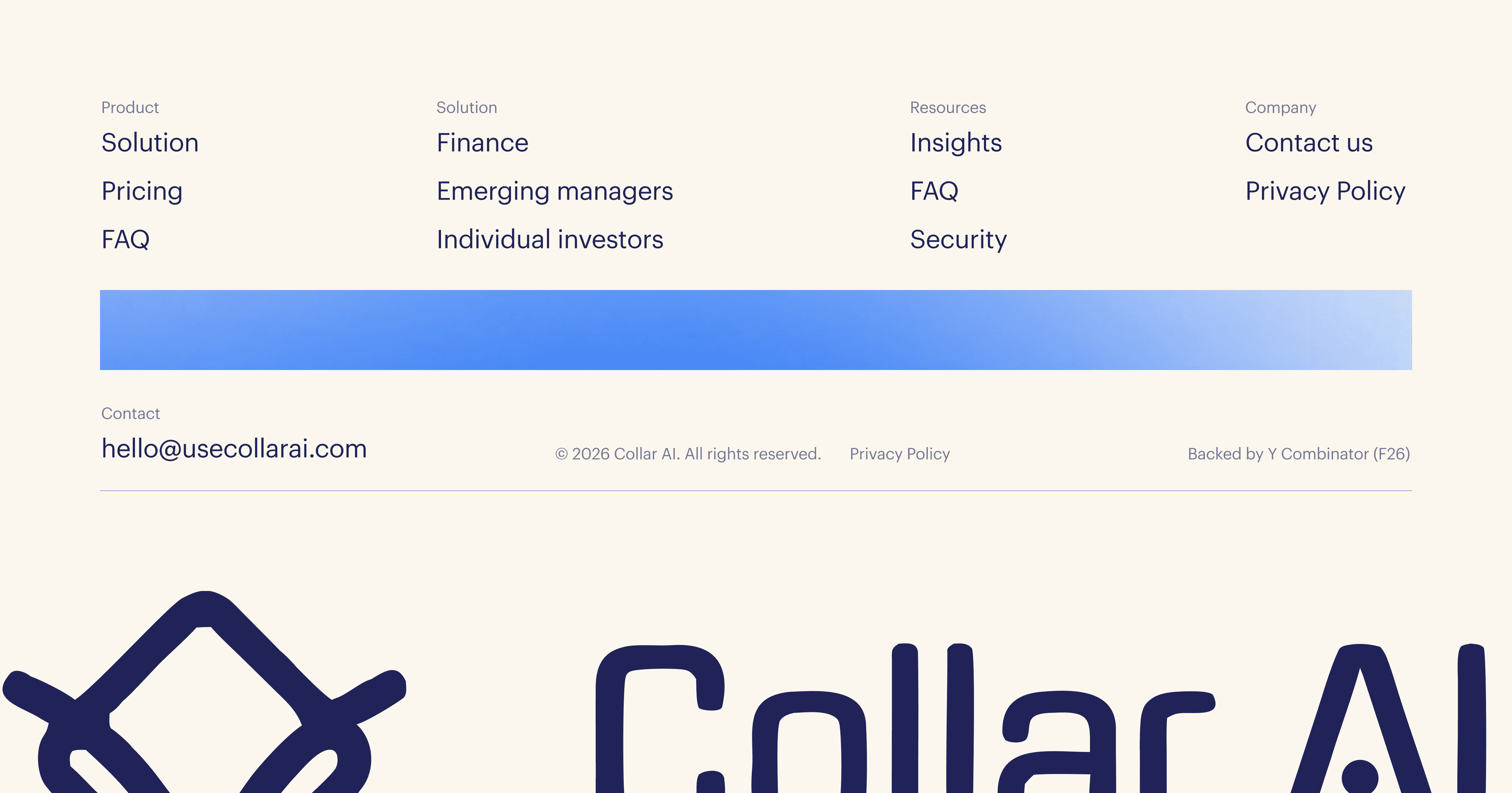 Collar Footer Screen