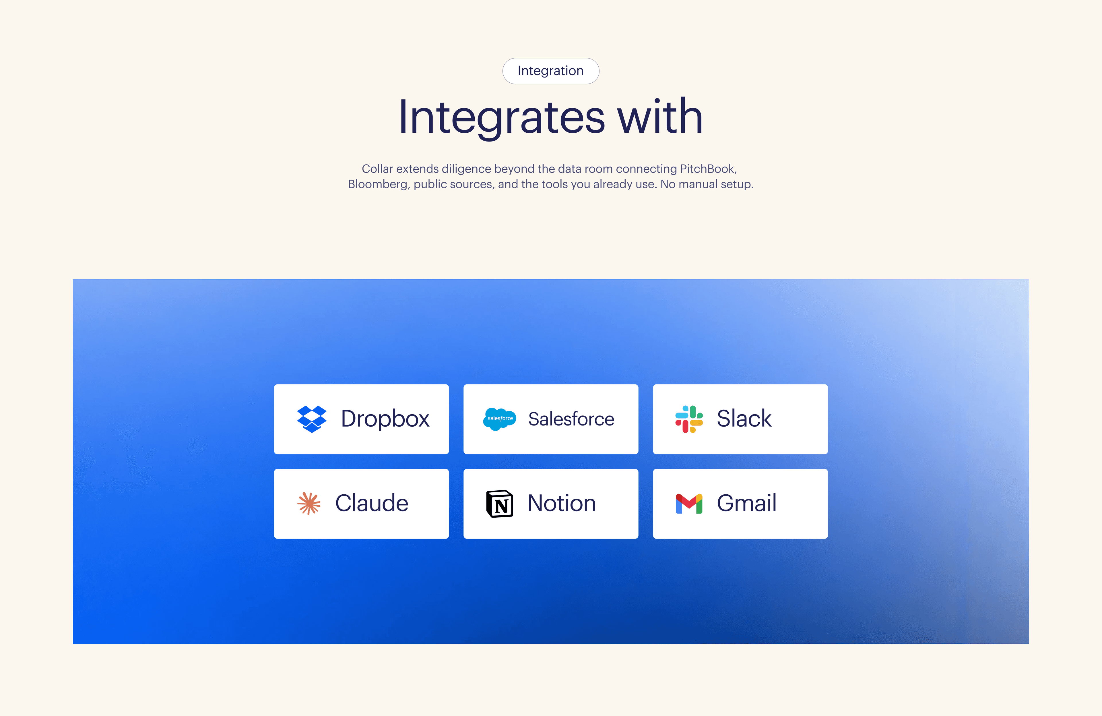 Collar Integrations Screen