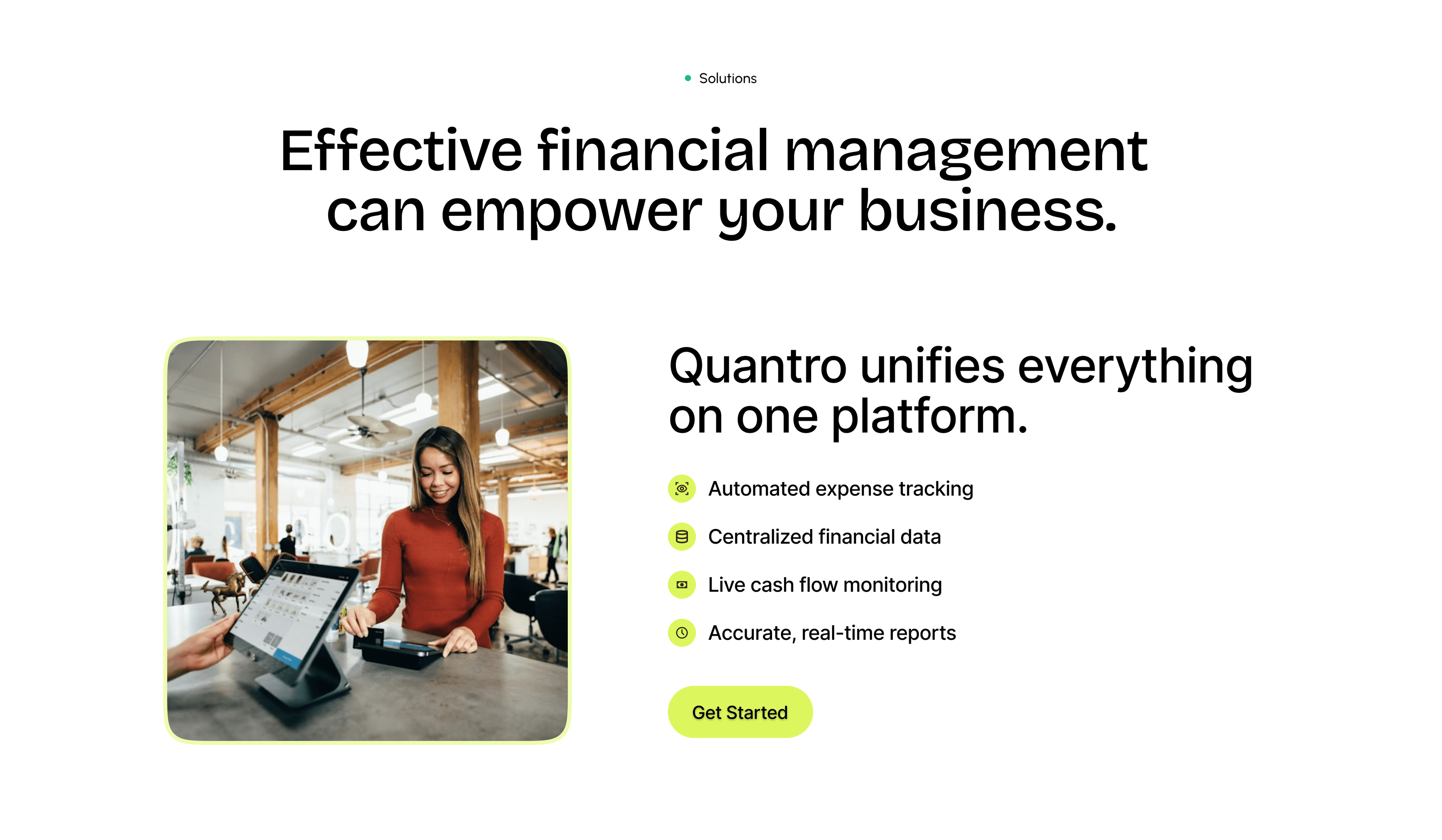 Quanto Solutions Screen